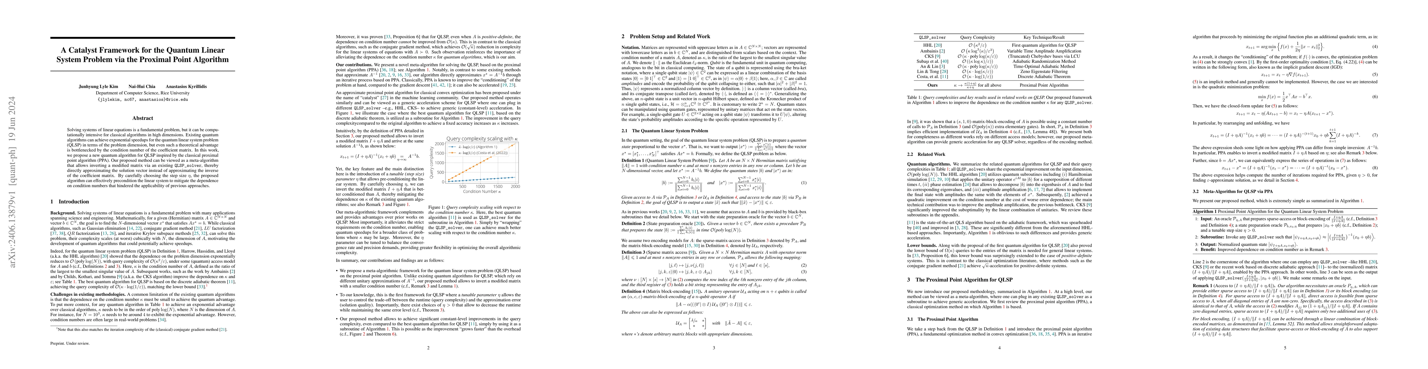 Thumbnail for A Catalyst Framework for the Quantum Linear System Problem via the
  Proximal Point Algorithm