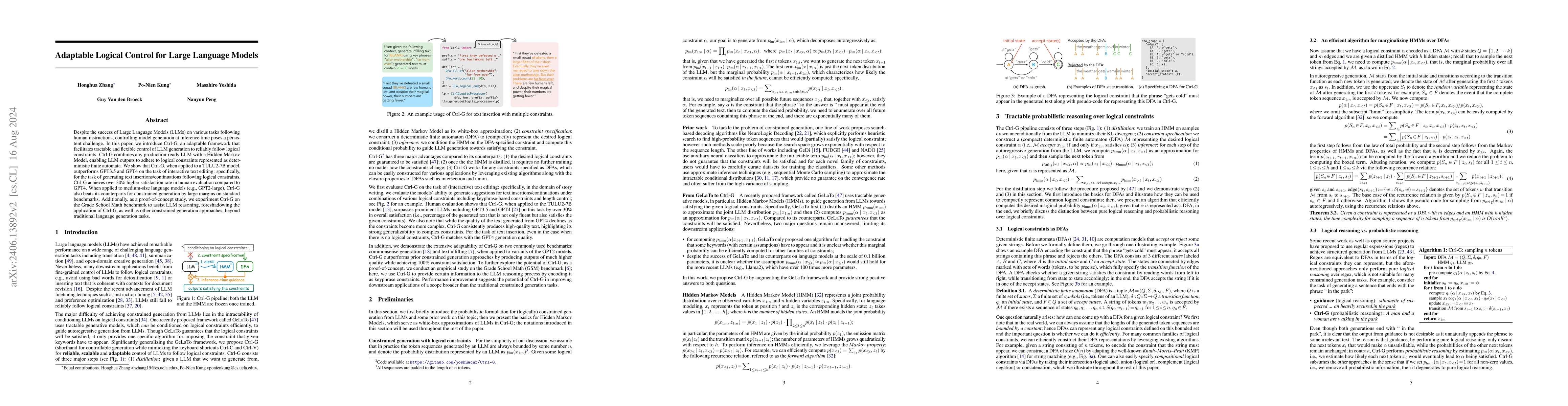 Thumbnail for Adaptable Logical Control for Large Language Models