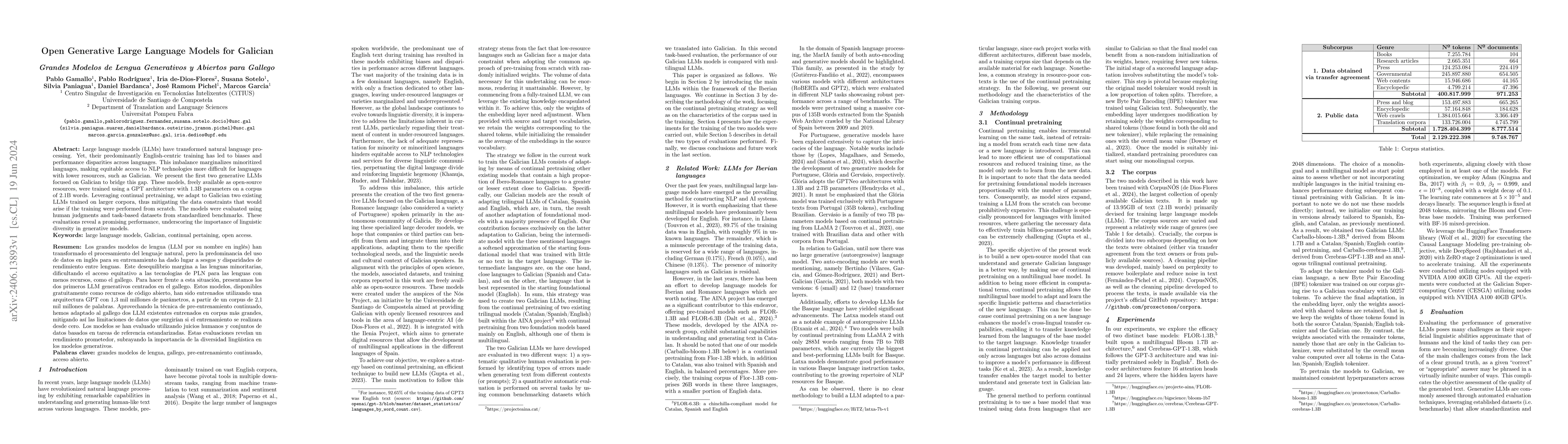 Thumbnail for Open Generative Large Language Models for Galician