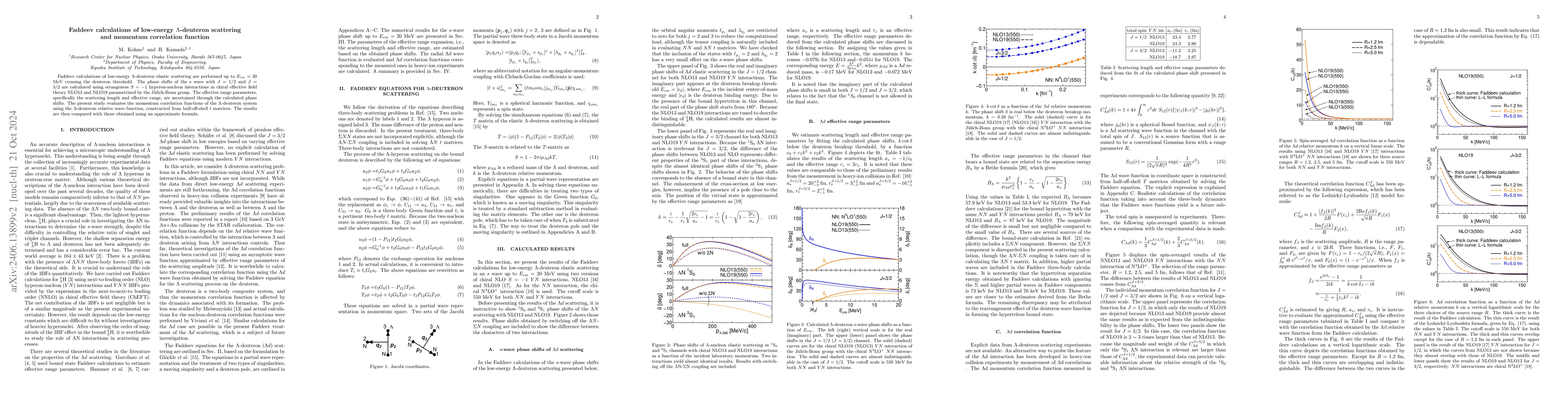 Thumbnail for Faddeev calculations of low-energy $\Lambda$-deuteron scattering and
  momentum correlation function