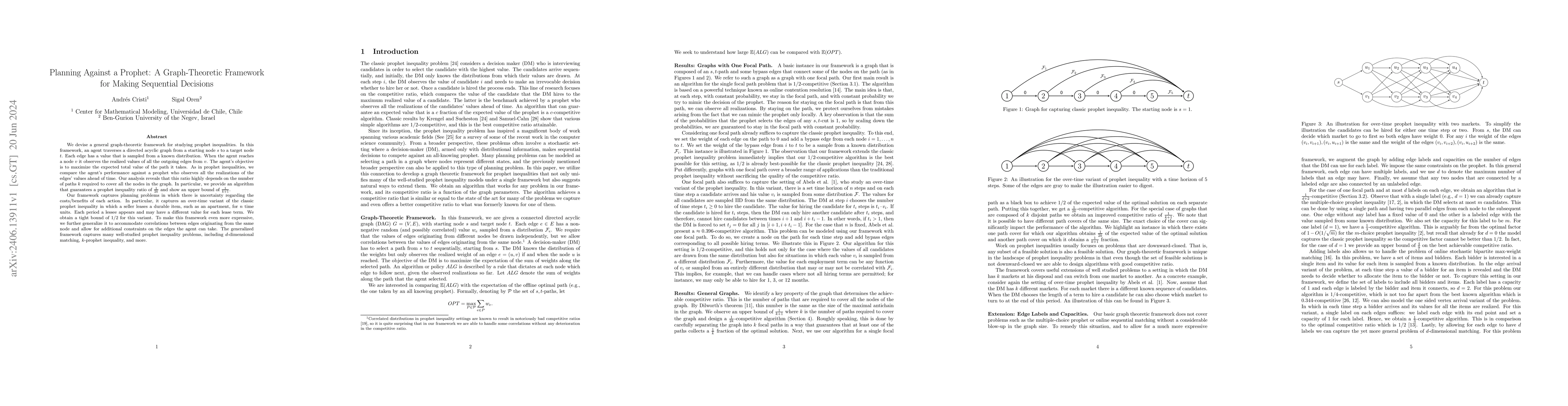 Thumbnail for Planning Against a Prophet: A Graph-Theoretic Framework for Making
  Sequential Decisions