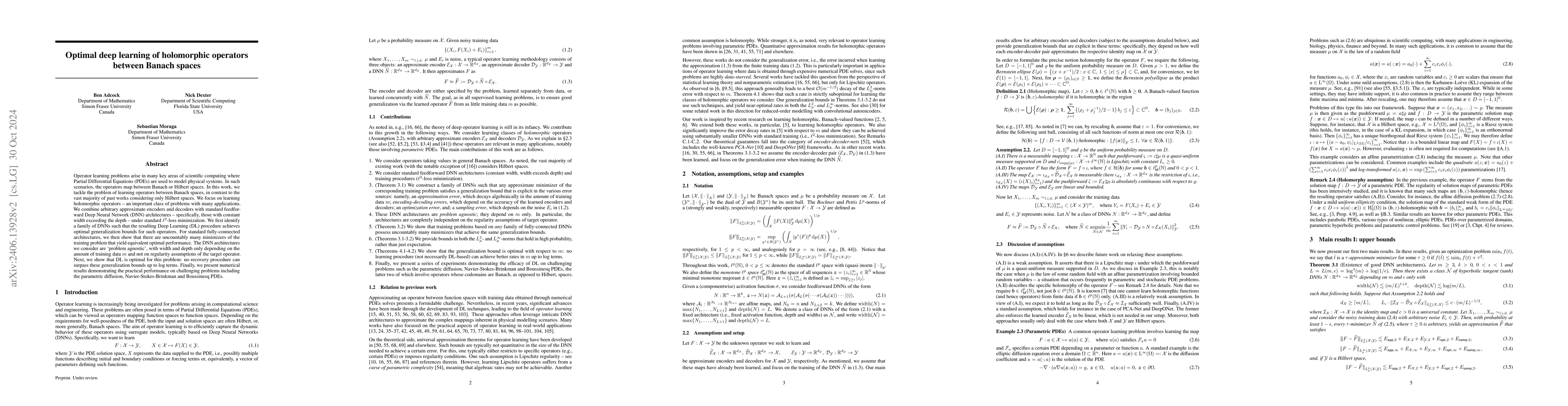 Thumbnail for Optimal deep learning of holomorphic operators between Banach spaces