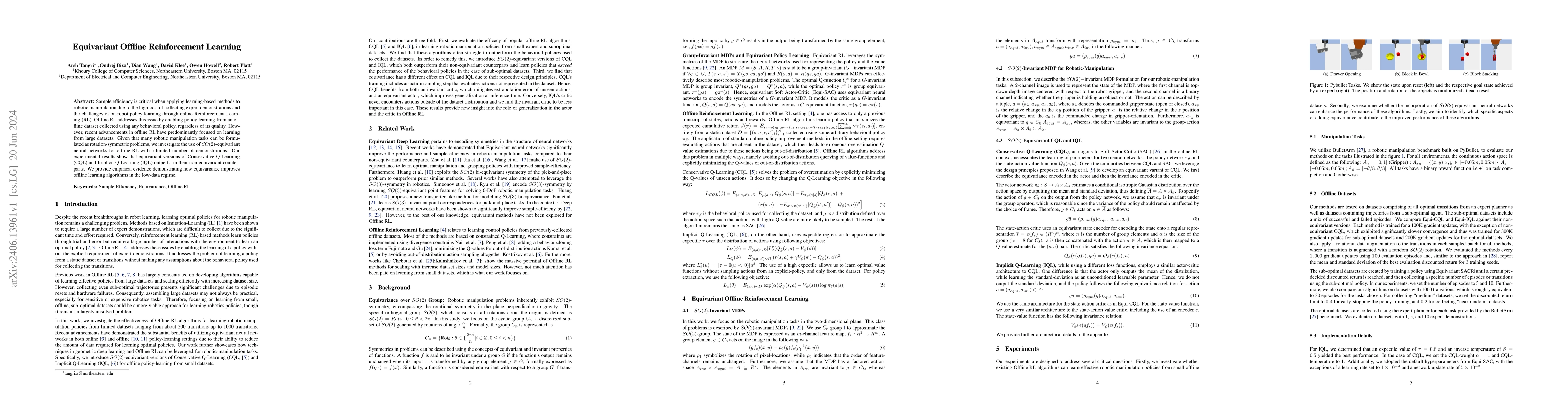 Thumbnail for Equivariant Offline Reinforcement Learning