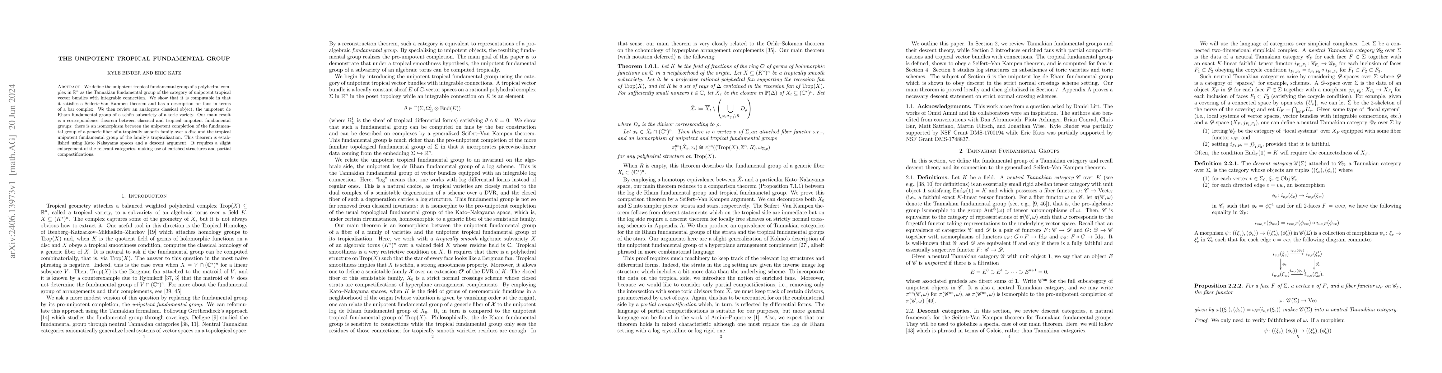 Thumbnail for The Unipotent Tropical Fundamental Group