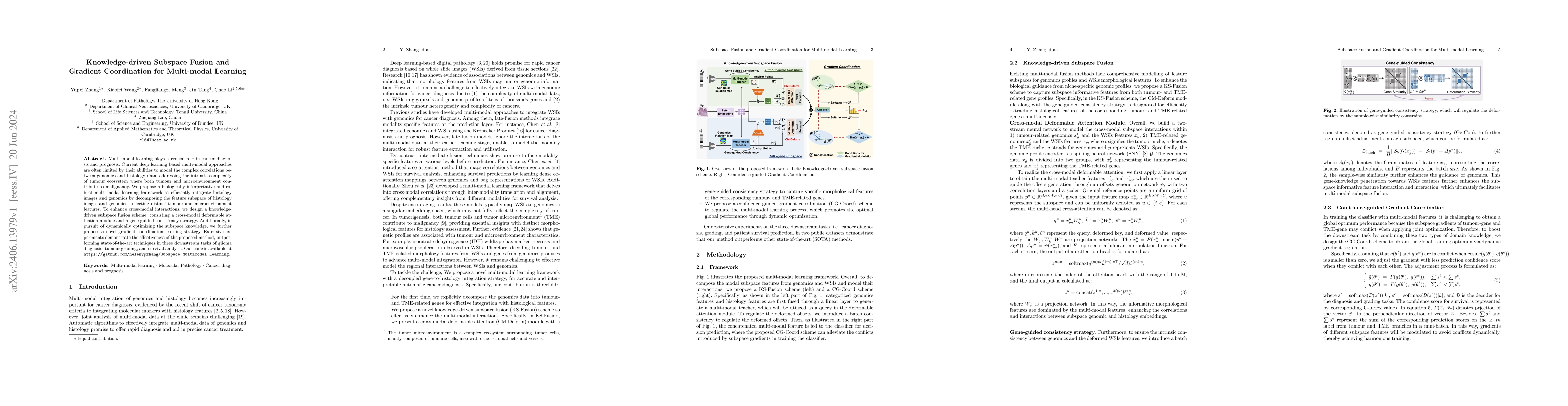 Thumbnail for Knowledge-driven Subspace Fusion and Gradient Coordination for
  Multi-modal Learning