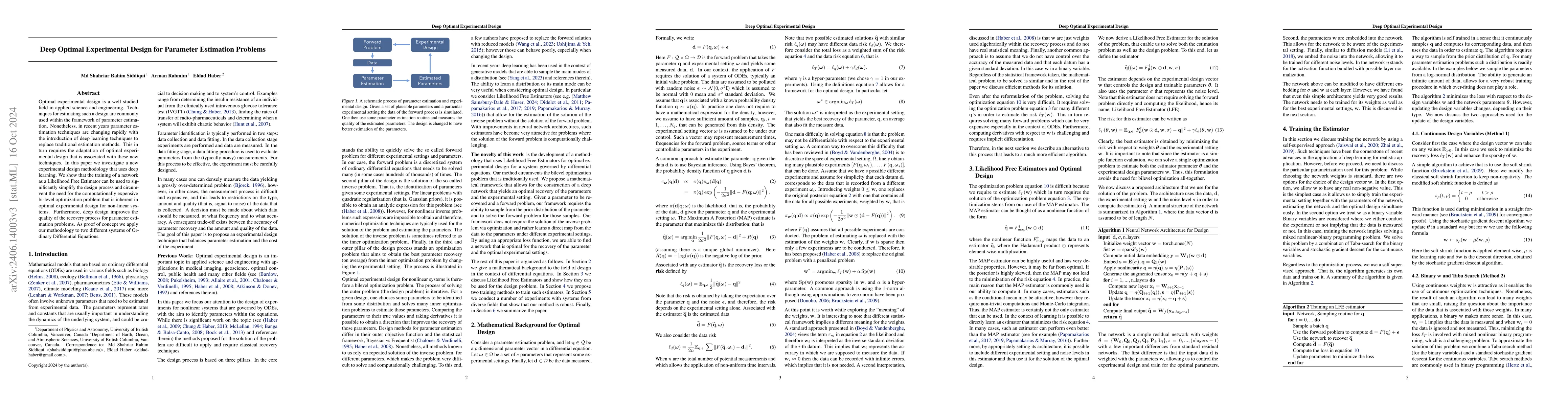Thumbnail for Deep Optimal Experimental Design for Parameter Estimation Problems