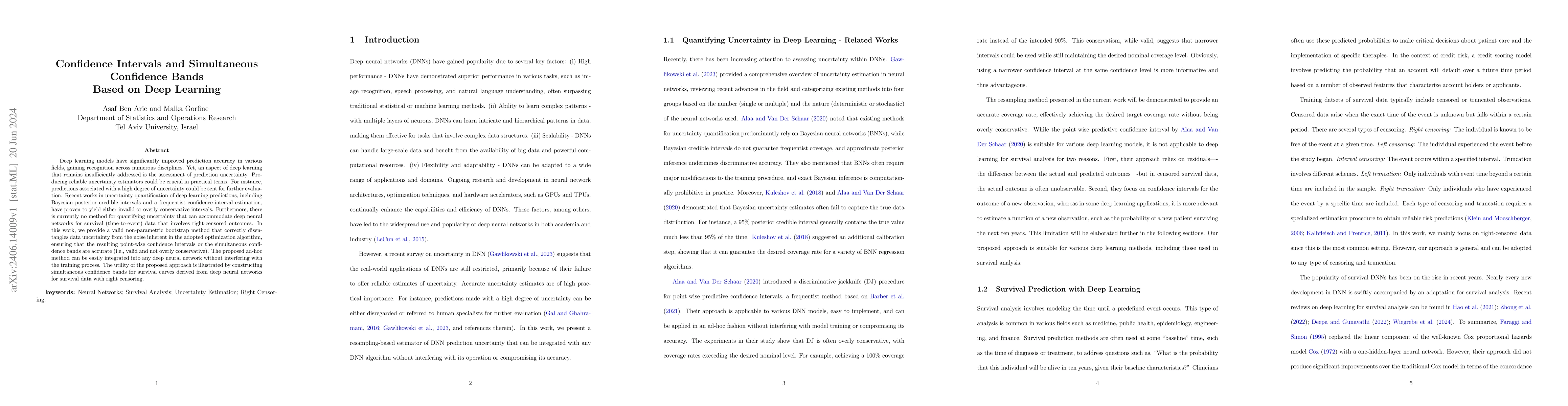 Thumbnail for Confidence Intervals and Simultaneous Confidence Bands Based on Deep
  Learning