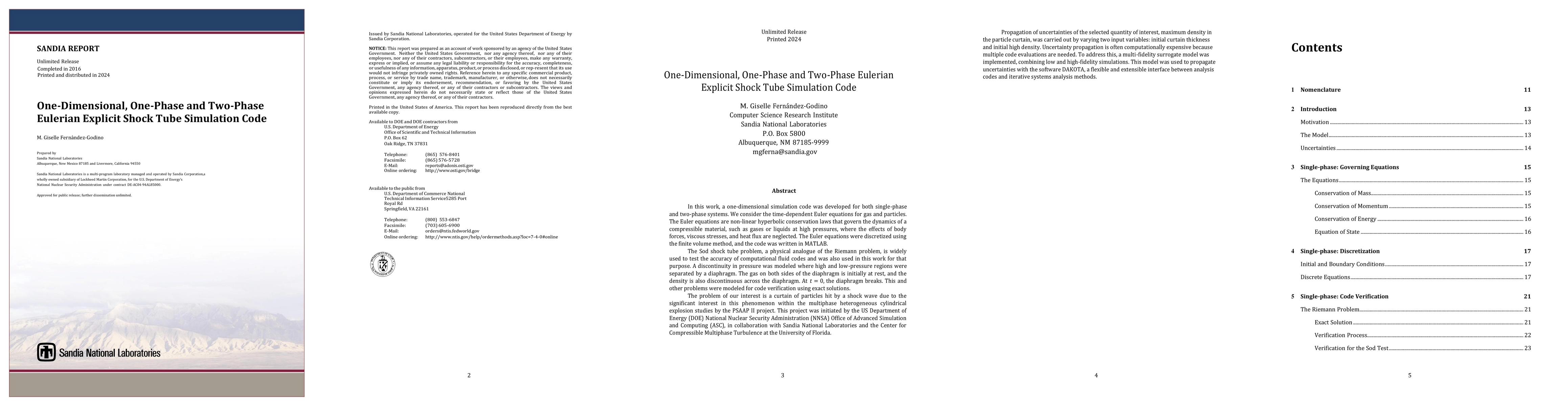Thumbnail for One-Dimensional, One-Phase and Two-Phase Eulerian Explicit Shock Tube
  Simulation Code