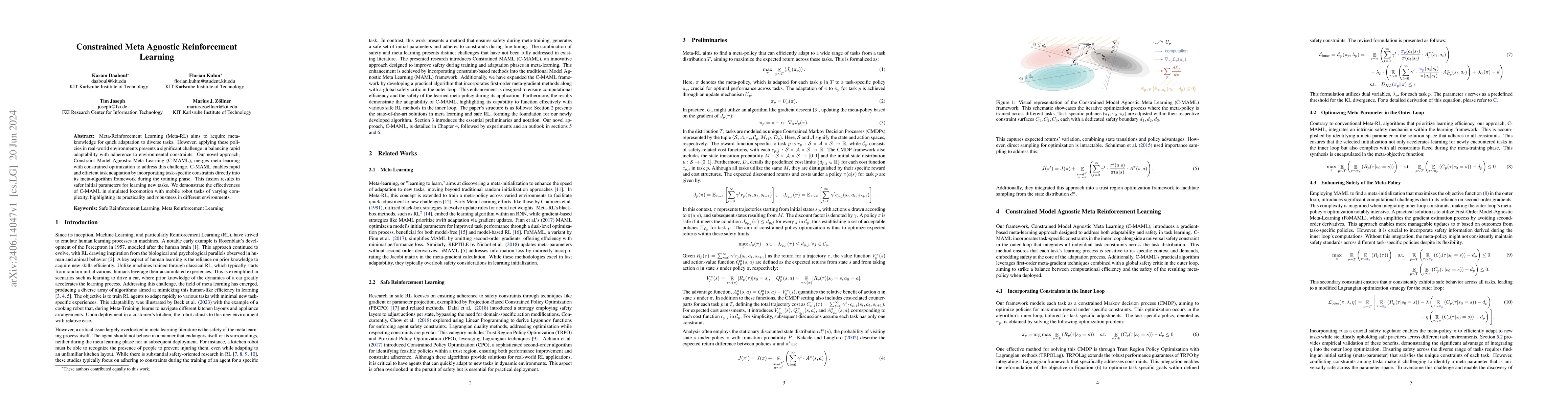 Thumbnail for Constrained Meta Agnostic Reinforcement Learning