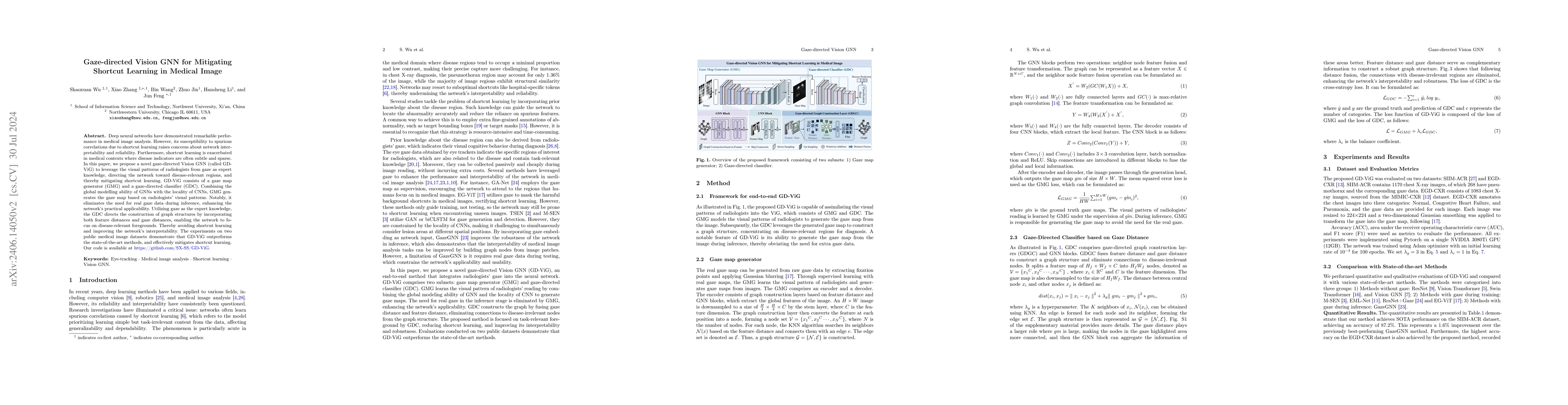 Thumbnail for Gaze-directed Vision GNN for Mitigating Shortcut Learning in Medical
  Image