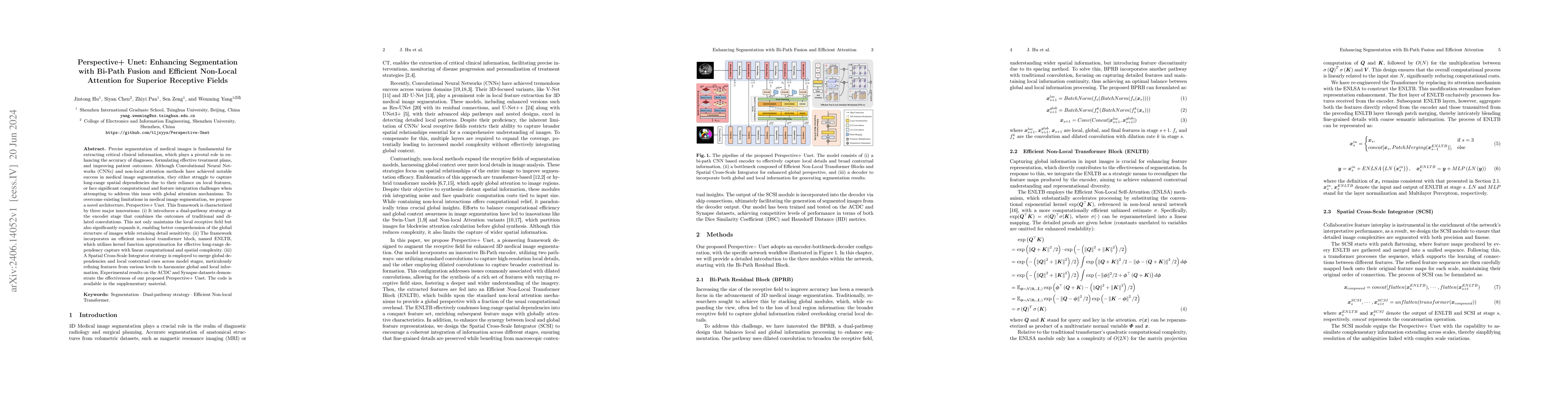 Thumbnail for Perspective+ Unet: Enhancing Segmentation with Bi-Path Fusion and
  Efficient Non-Local Attention for Superior Receptive Fields