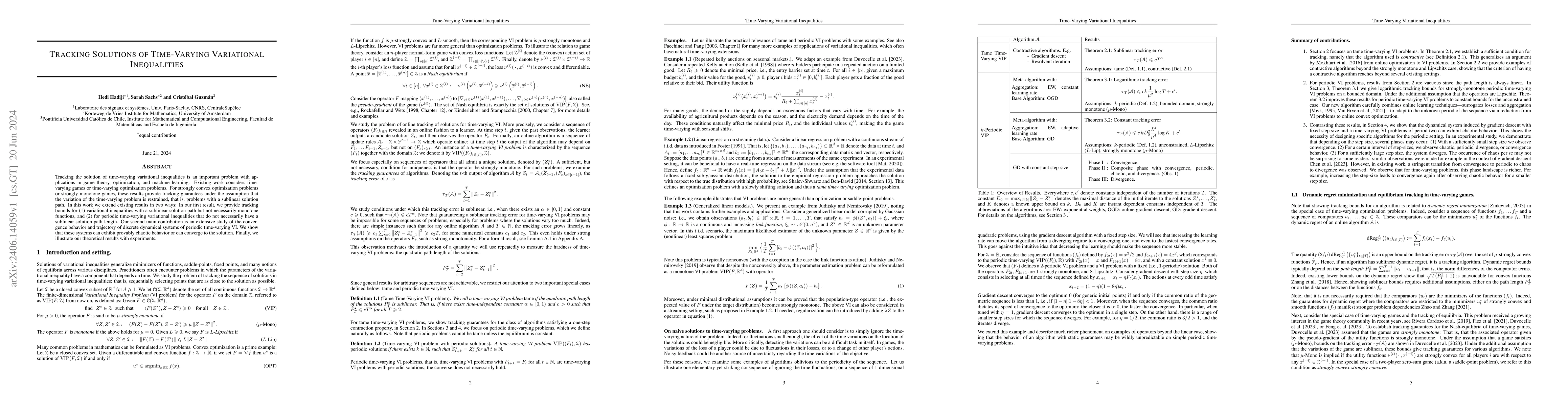 Thumbnail for Tracking solutions of time-varying variational inequalities
