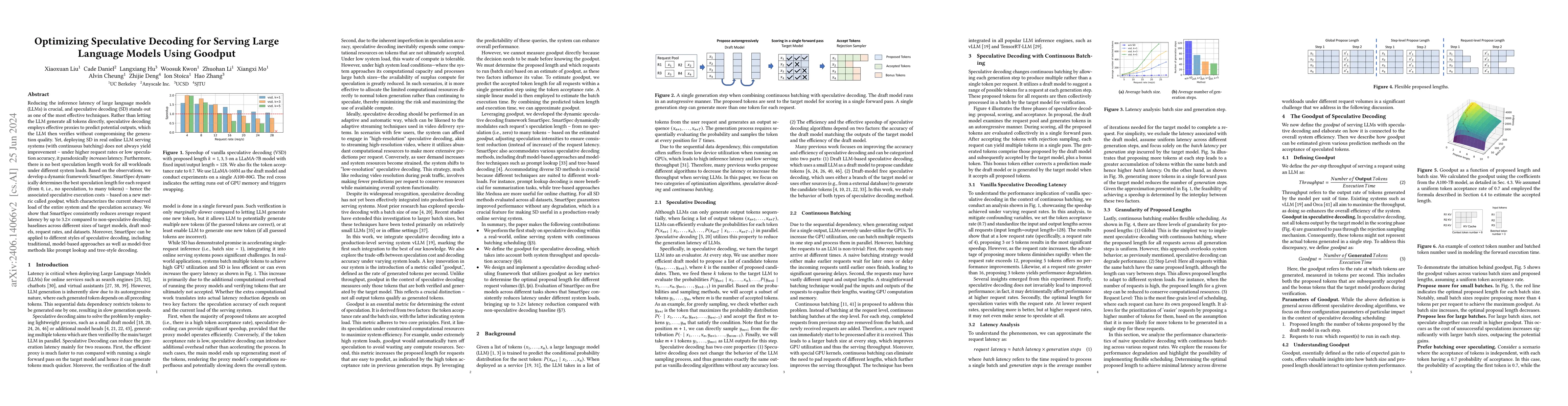 Thumbnail for Optimizing Speculative Decoding for Serving Large Language Models Using
  Goodput