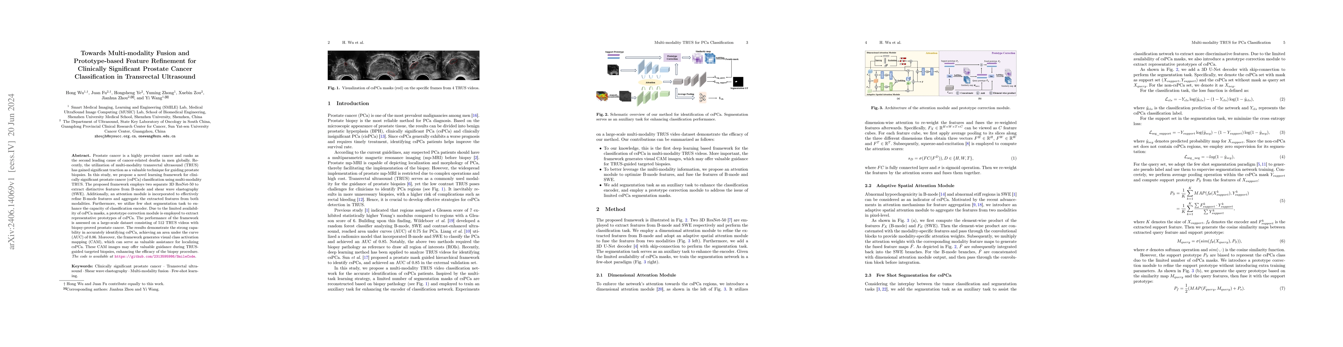 Thumbnail for Towards Multi-modality Fusion and Prototype-based Feature Refinement for
  Clinically Significant Prostate Cancer Classification in Transrectal
  Ultrasound