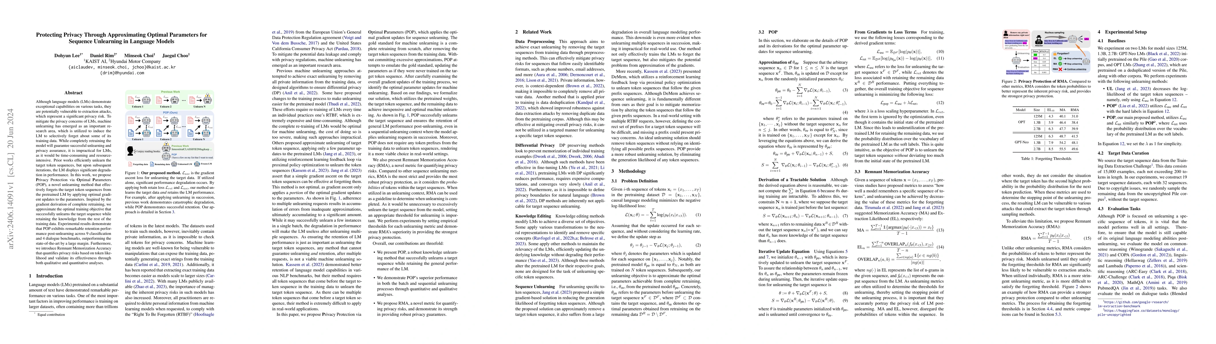 Thumbnail for Protecting Privacy Through Approximating Optimal Parameters for Sequence
  Unlearning in Language Models