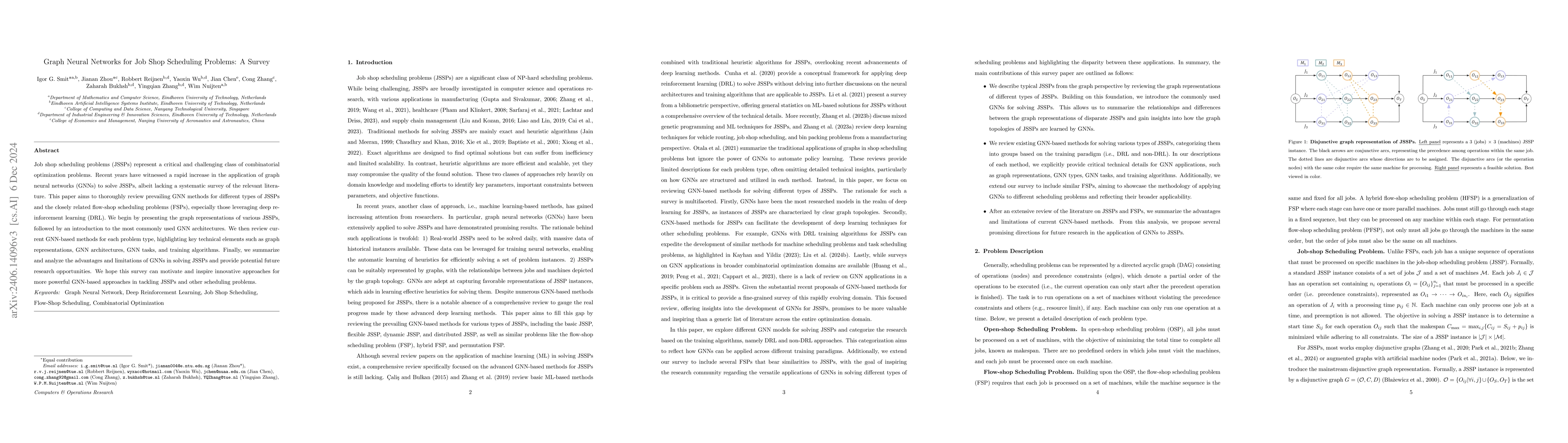 Thumbnail for Graph Neural Networks for Job Shop Scheduling Problems: A Survey