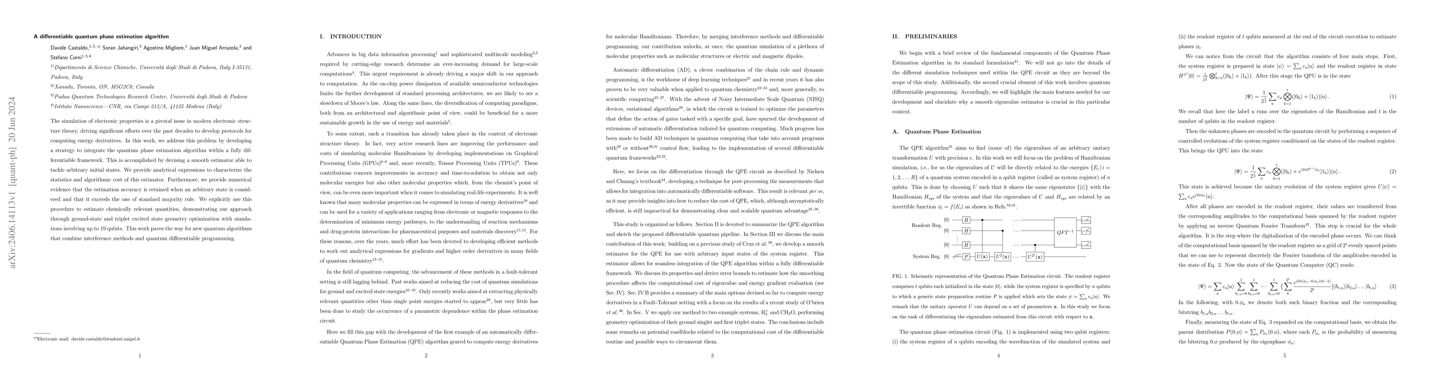 Thumbnail for A differentiable quantum phase estimation algorithm