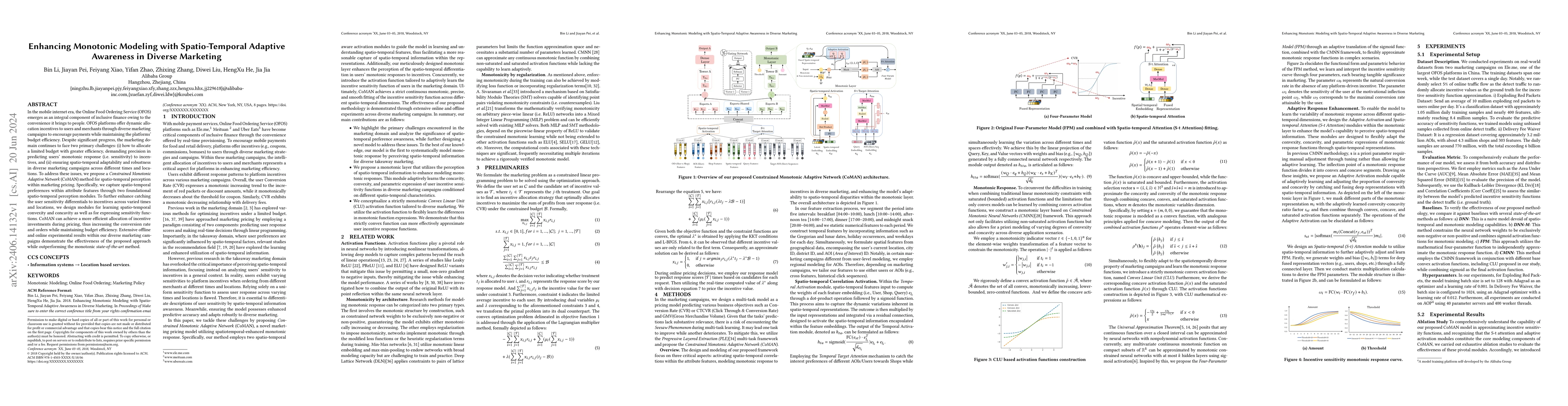 Thumbnail for Enhancing Monotonic Modeling with Spatio-Temporal Adaptive Awareness in
  Diverse Marketing