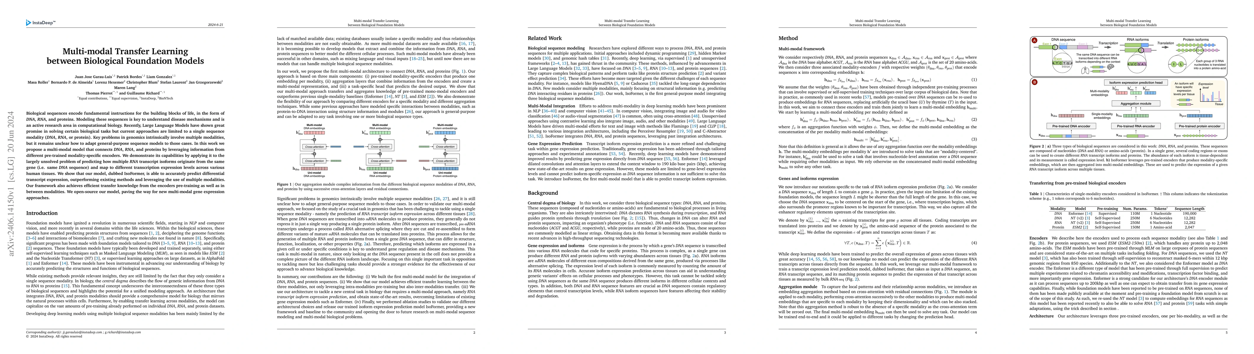 Thumbnail for Multi-modal Transfer Learning between Biological Foundation Models