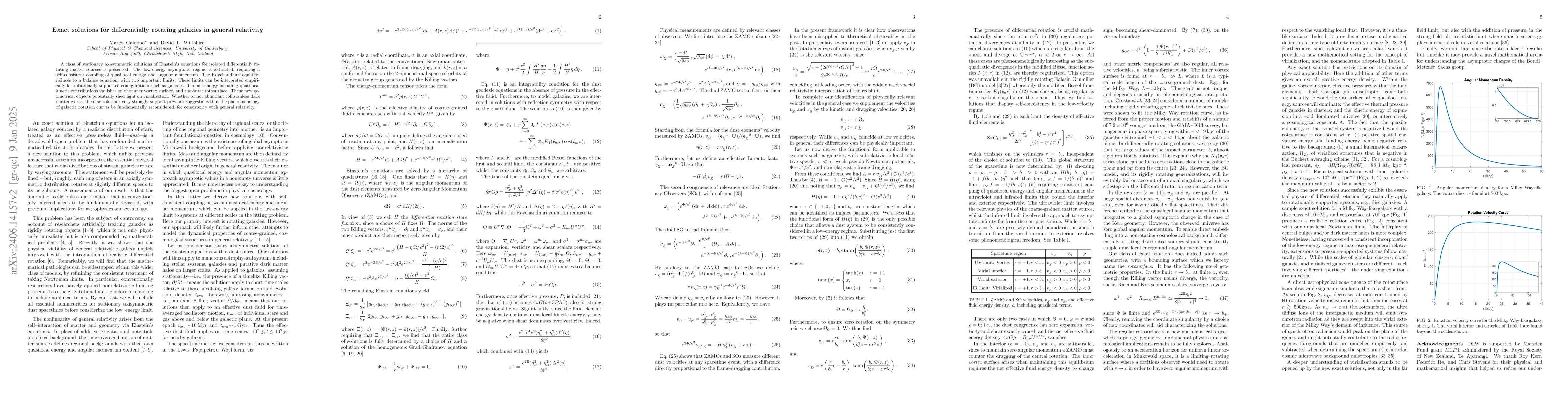 Thumbnail for Exact solutions for differentially rotating galaxies in general
  relativity