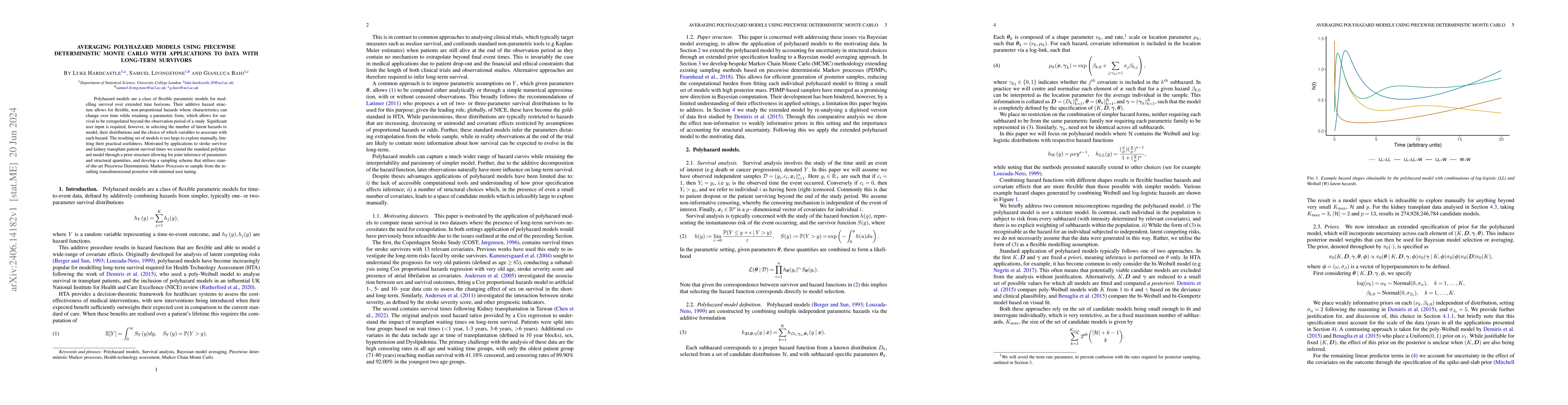 Thumbnail for Averaging polyhazard models using Piecewise deterministic Monte Carlo
  with applications to data with long-term survivors