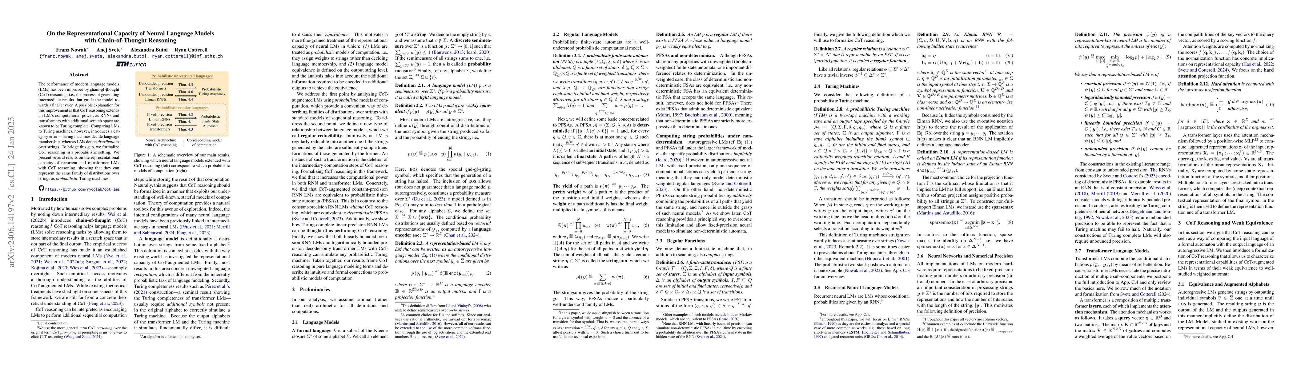Thumbnail for On the Representational Capacity of Neural Language Models with
  Chain-of-Thought Reasoning