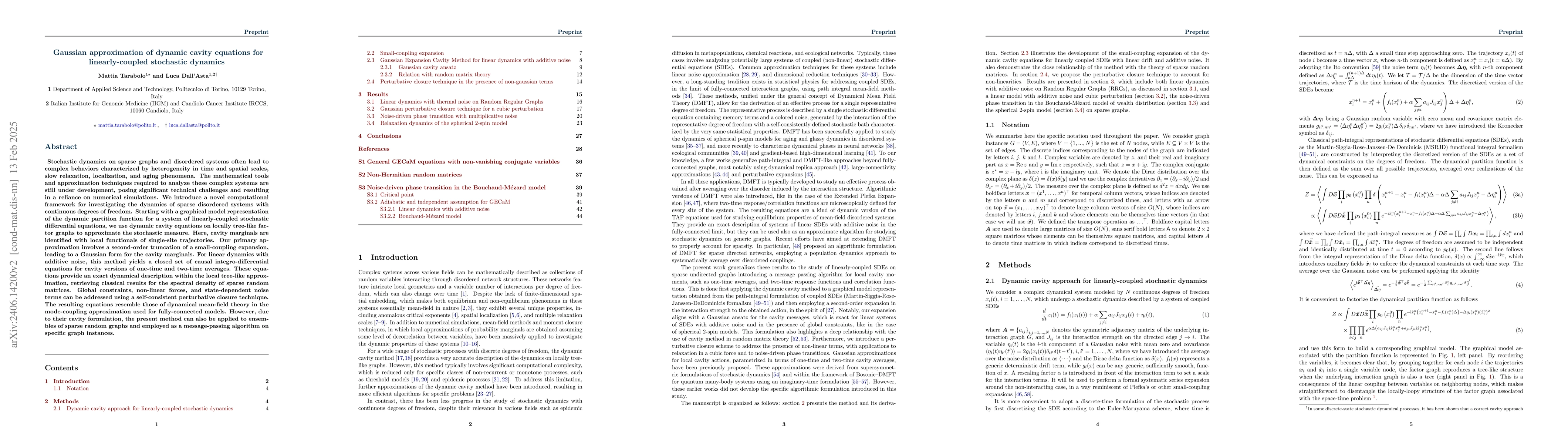 Thumbnail for Gaussian approximation of dynamic cavity equations for linearly-coupled
  stochastic dynamics