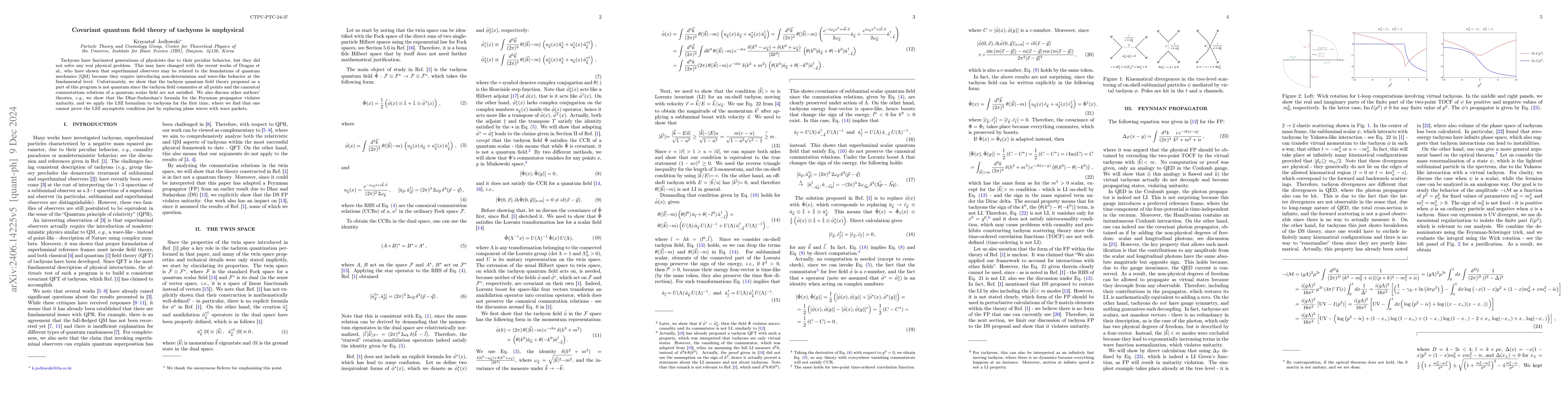 Thumbnail for Comment on "Covariant quantum field theory of tachyons"