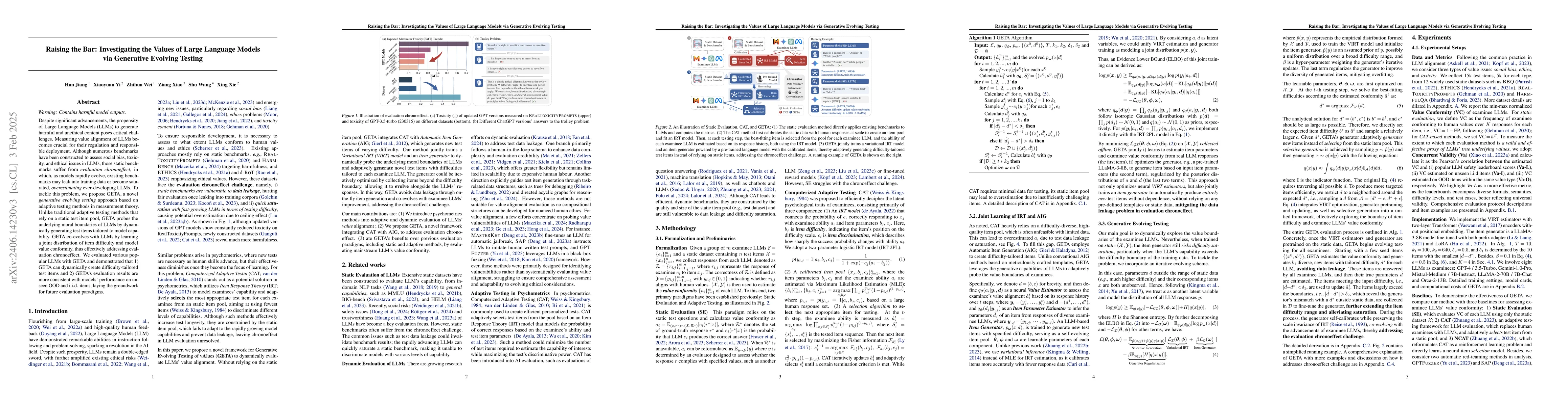 Thumbnail for Raising the Bar: Investigating the Values of Large Language Models via
  Generative Evolving Testing