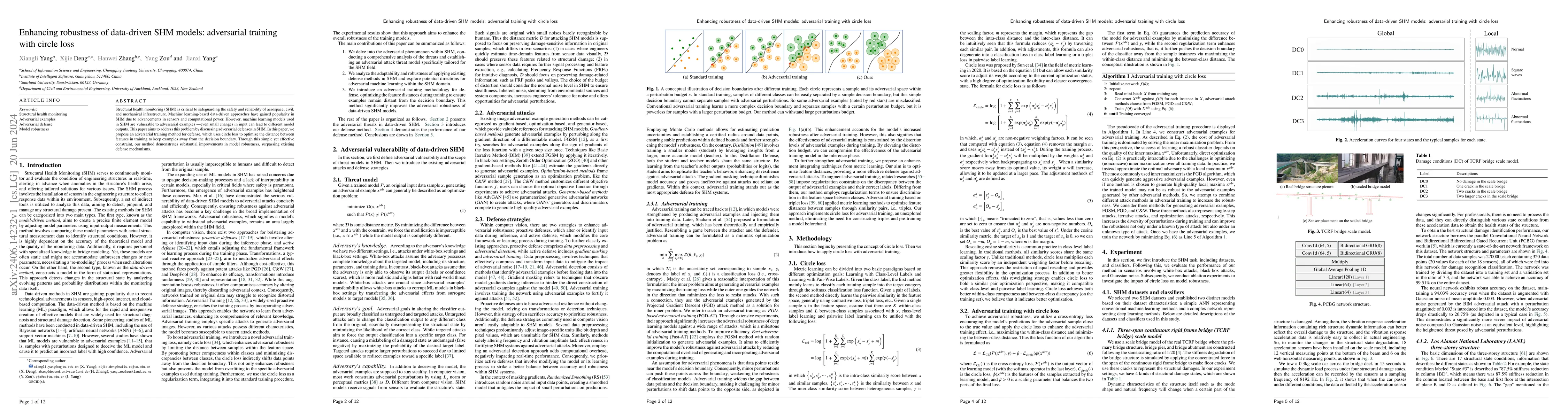 Thumbnail for Enhancing robustness of data-driven SHM models: adversarial training
  with circle loss