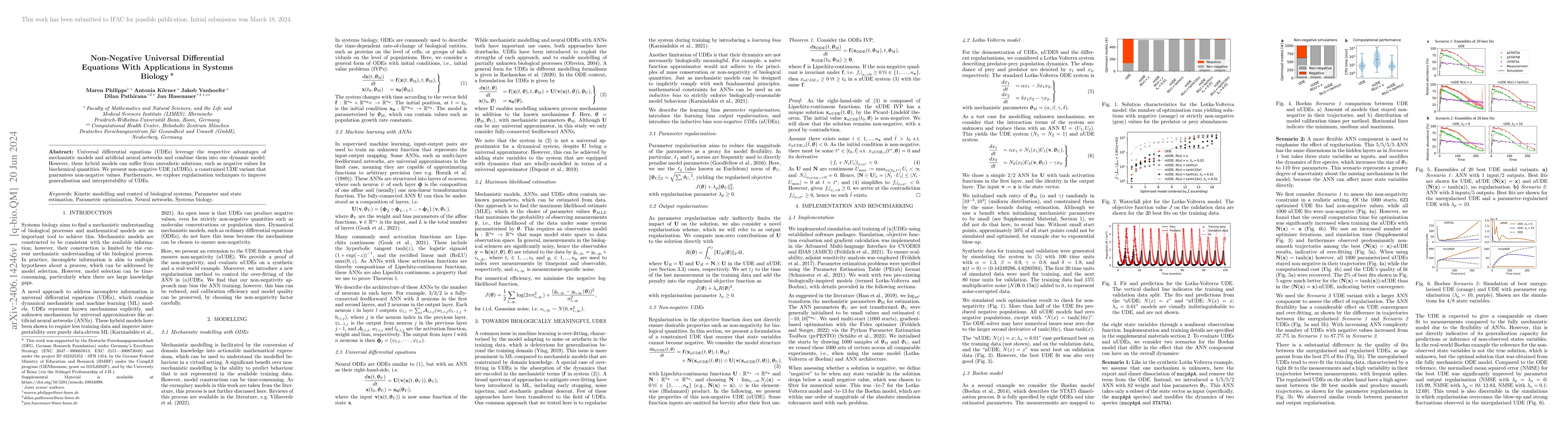 Thumbnail for Non-Negative Universal Differential Equations With Applications in
  Systems Biology