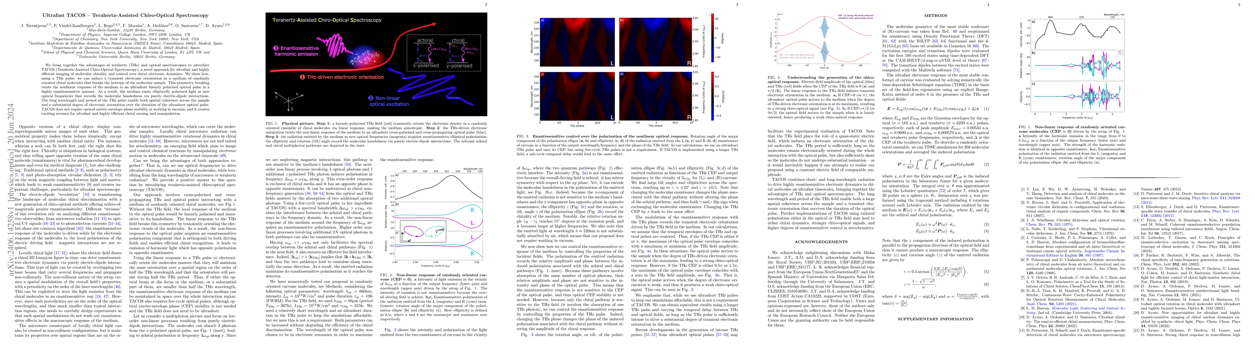 Thumbnail for Ultrafast TACOS -- Terahertz-Assisted Chiro-Optical Spectroscopy