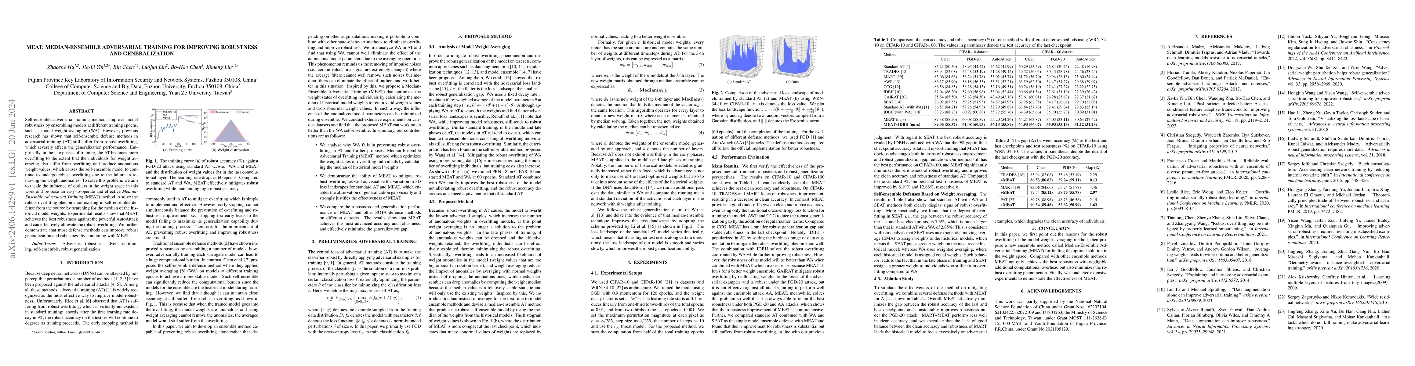 Thumbnail for MEAT: Median-Ensemble Adversarial Training for Improving Robustness and
  Generalization