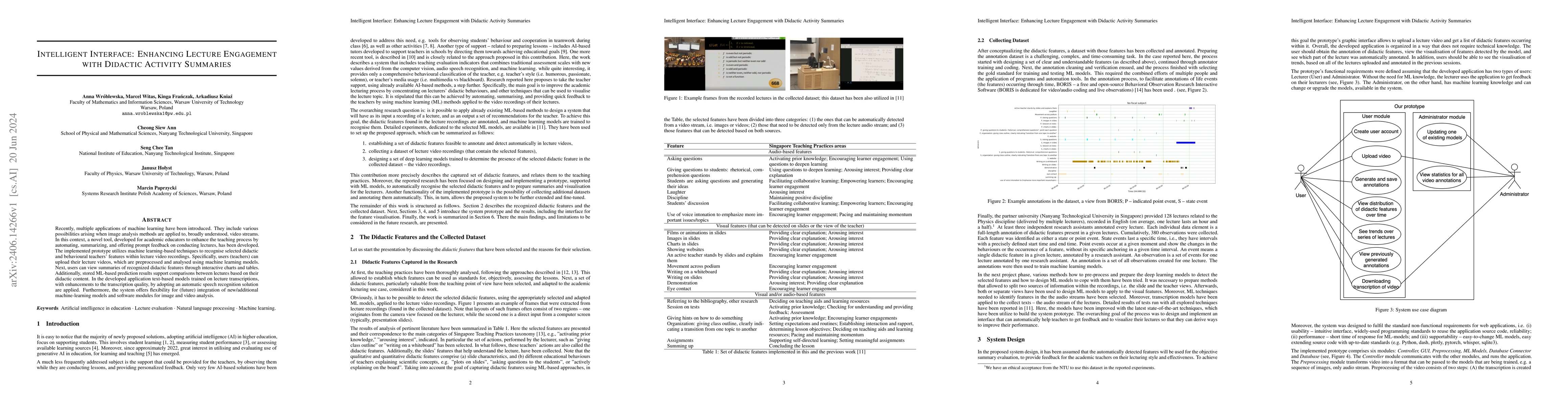 Thumbnail for Intelligent Interface: Enhancing Lecture Engagement with Didactic
  Activity Summaries