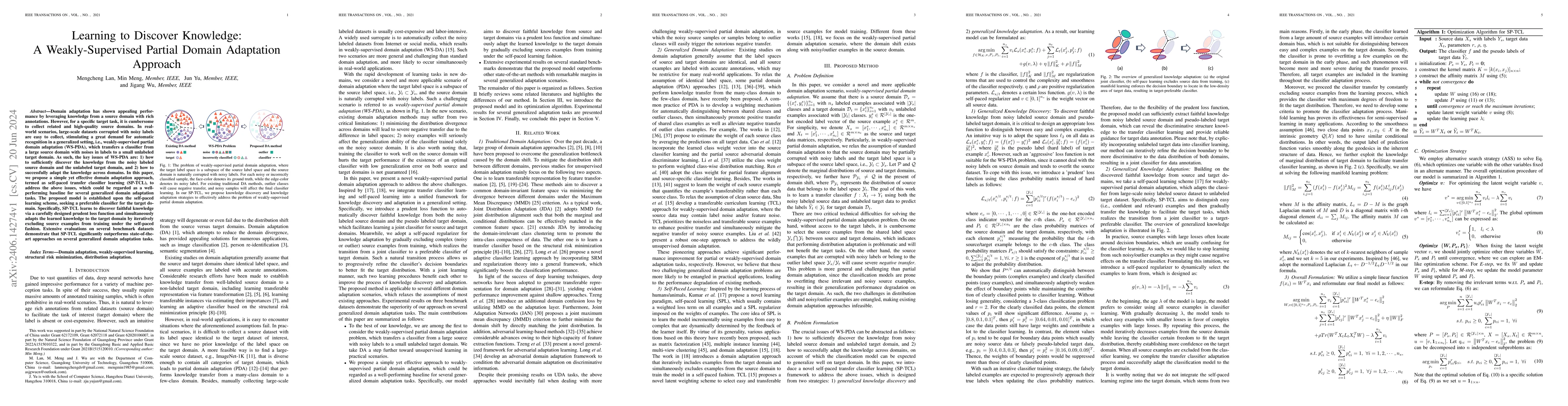 Thumbnail for Learning to Discover Knowledge: A Weakly-Supervised Partial Domain
  Adaptation Approach