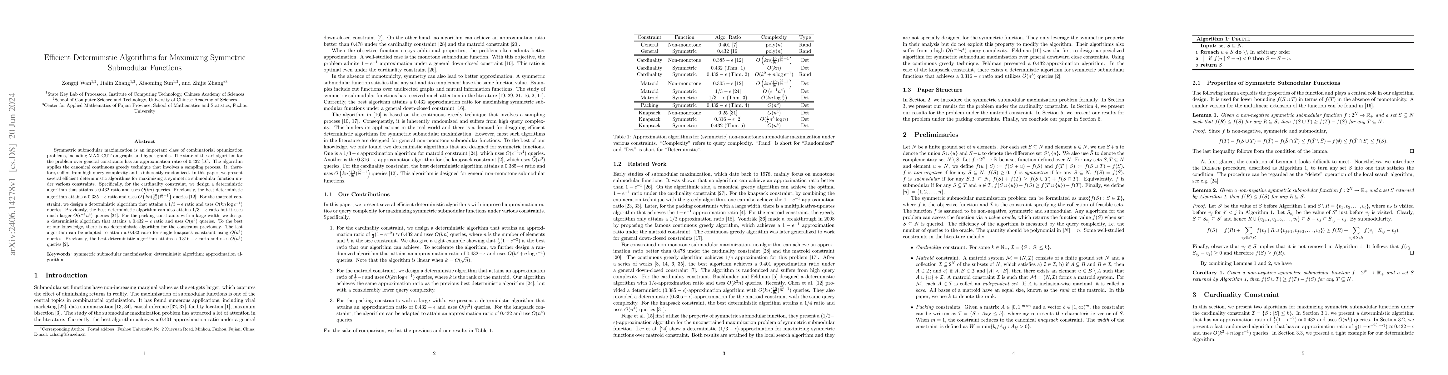 Thumbnail for Efficient Deterministic Algorithms for Maximizing Symmetric Submodular
  Functions