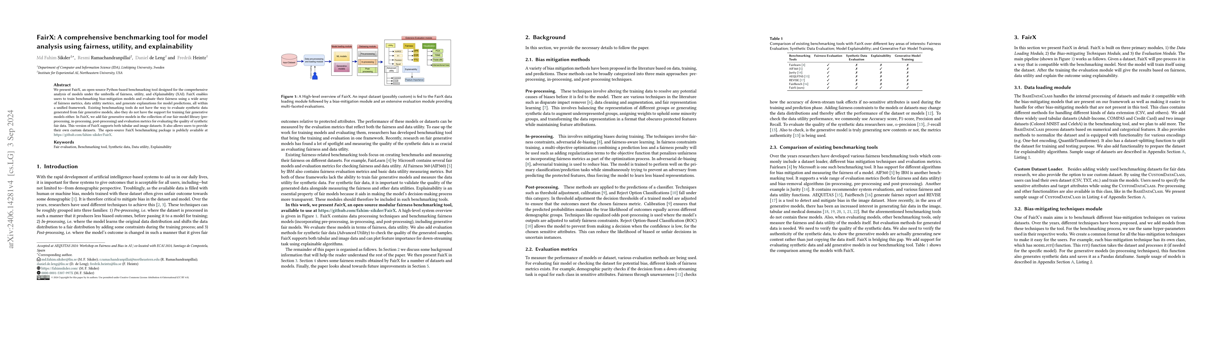 Thumbnail for FairX: A comprehensive benchmarking tool for model analysis using
  fairness, utility, and explainability