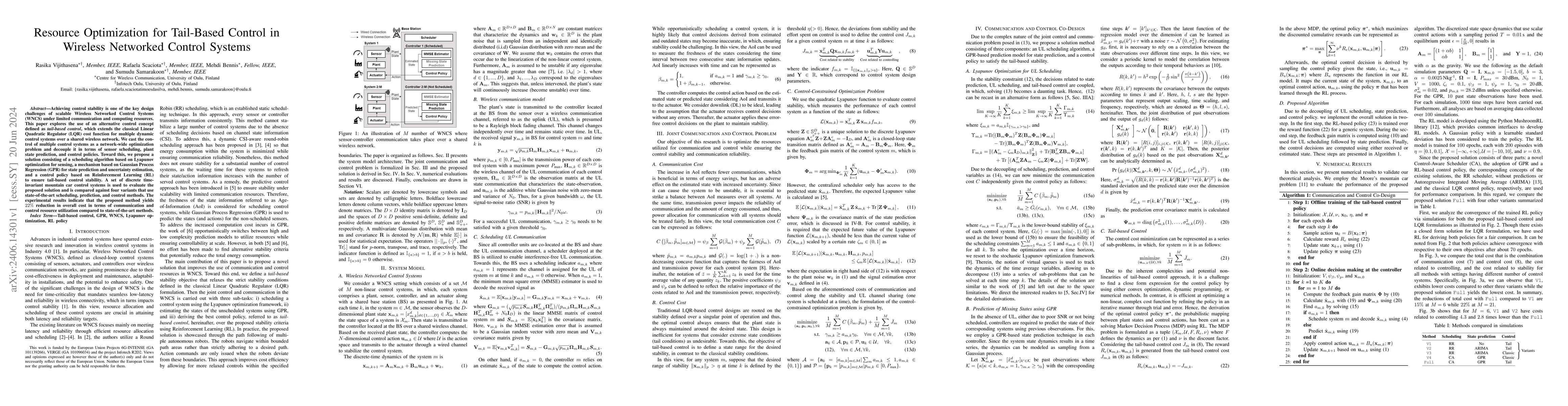 Thumbnail for Resource Optimization for Tail-Based Control in Wireless Networked
  Control Systems