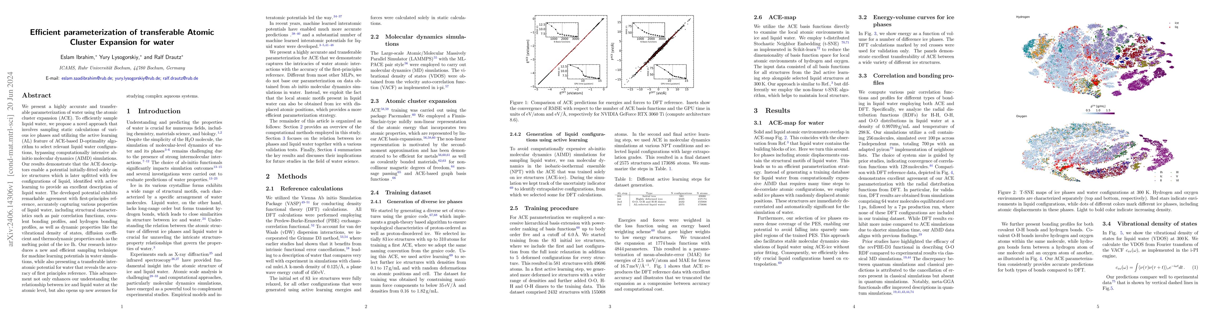 Thumbnail for Efficient parameterization of transferable Atomic Cluster Expansion for
  water