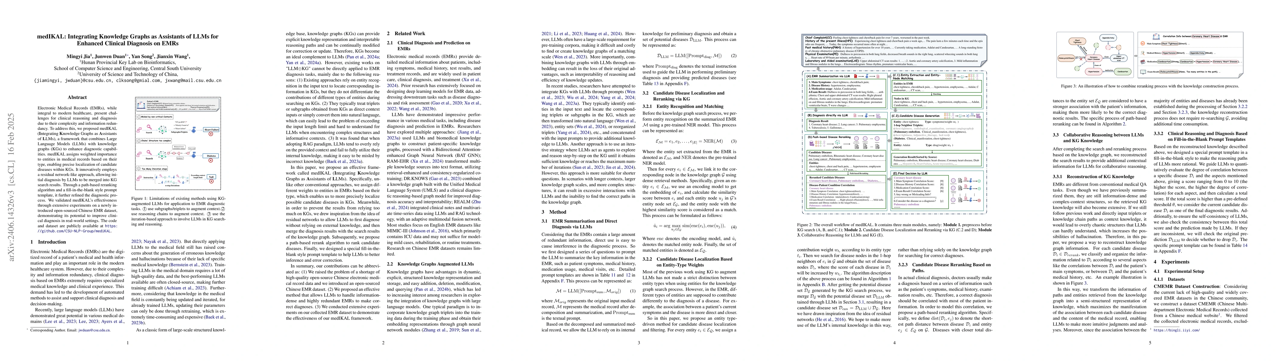 Thumbnail for medIKAL: Integrating Knowledge Graphs as Assistants of LLMs for Enhanced
  Clinical Diagnosis on EMRs