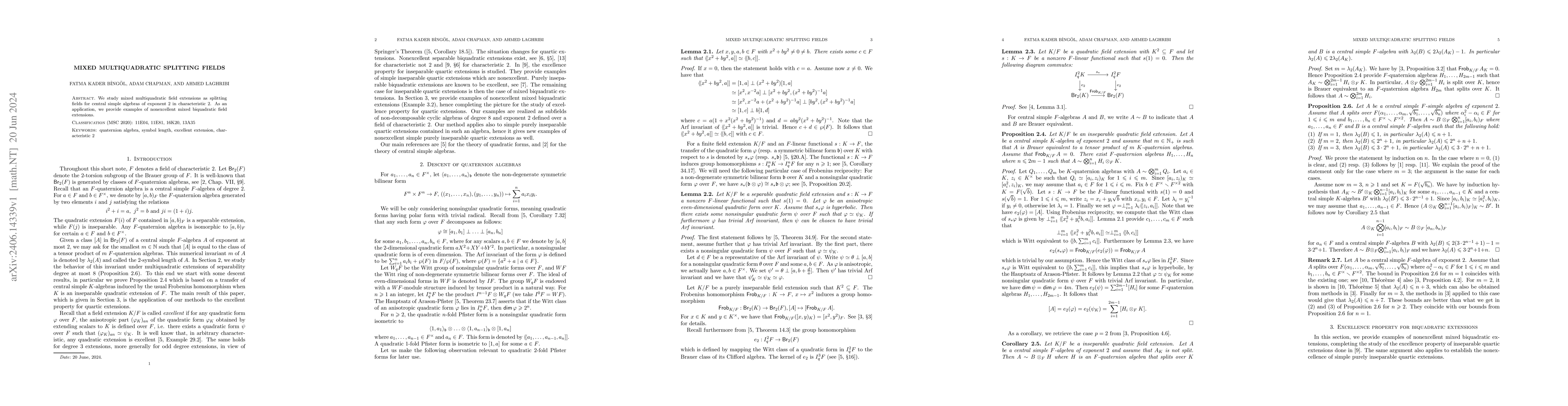 Thumbnail for Mixed multiquadratic splitting fields