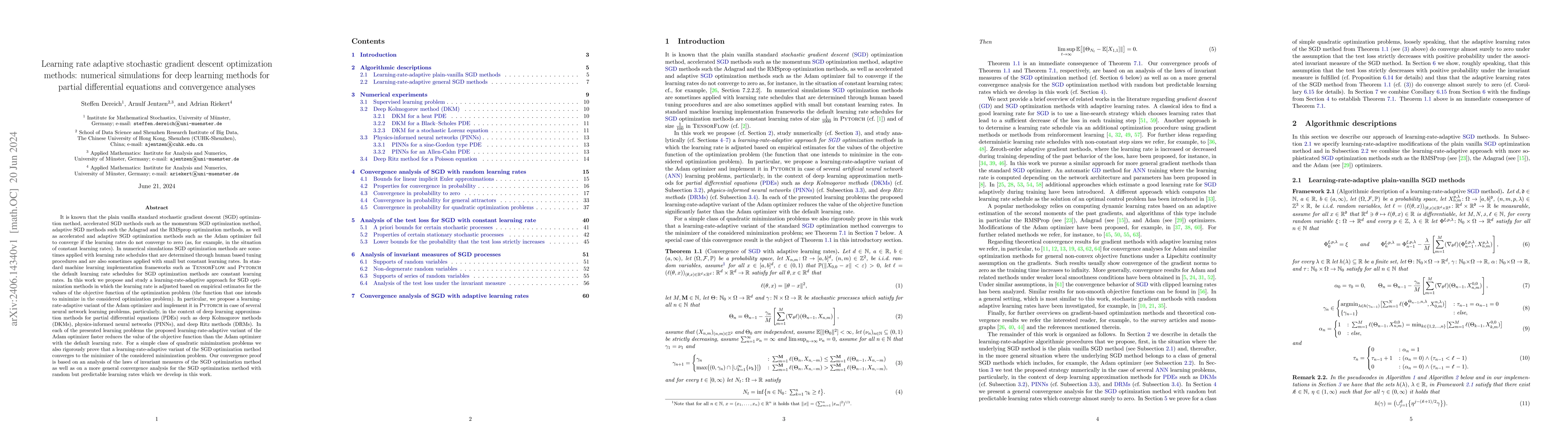 Thumbnail for Learning rate adaptive stochastic gradient descent optimization methods:
  numerical simulations for deep learning methods for partial differential
  equations and convergence analyses