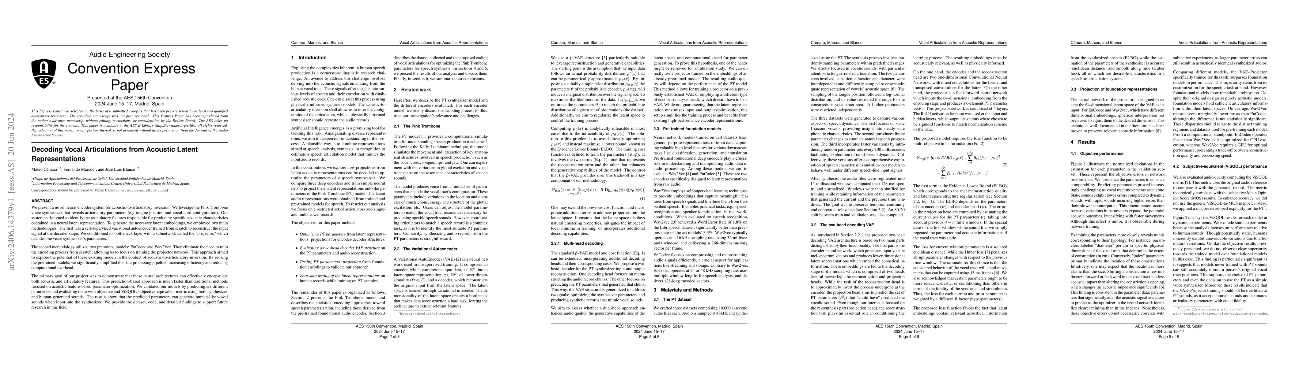 Thumbnail for Decoding Vocal Articulations from Acoustic Latent Representations