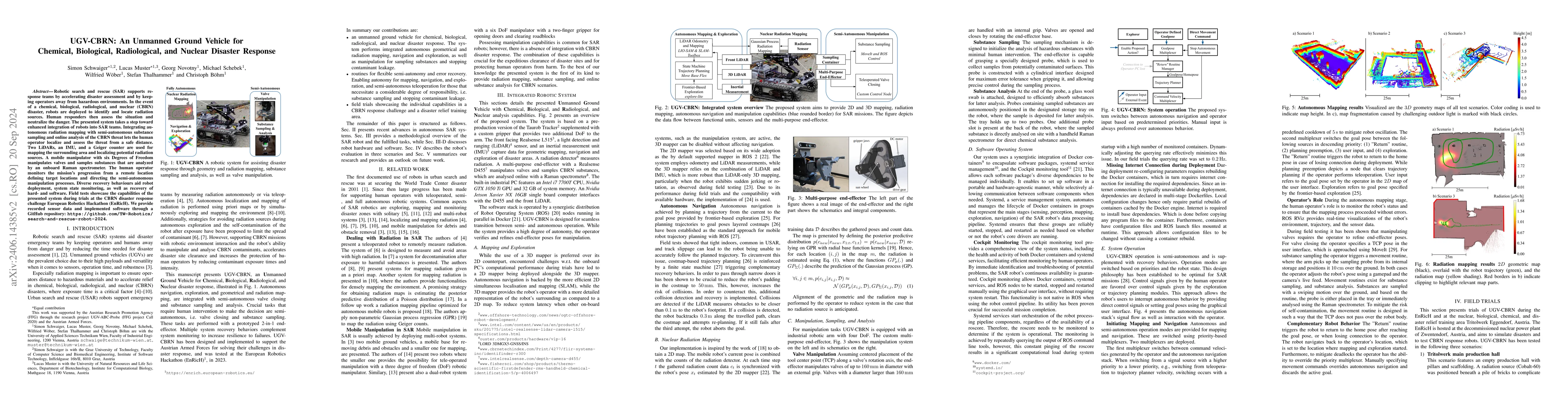 Thumbnail for Semi-Autonomous Mobile Search and Rescue Robot for Radiation Disaster
  Scenarios