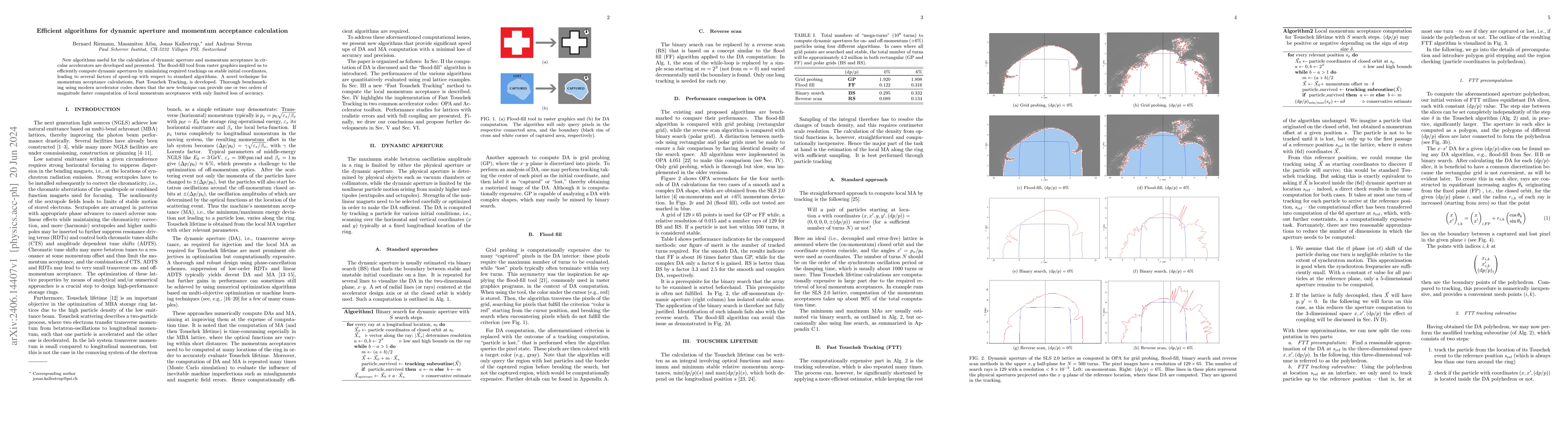 Thumbnail for Efficient algorithms for dynamic aperture and momentum acceptance
  calculation