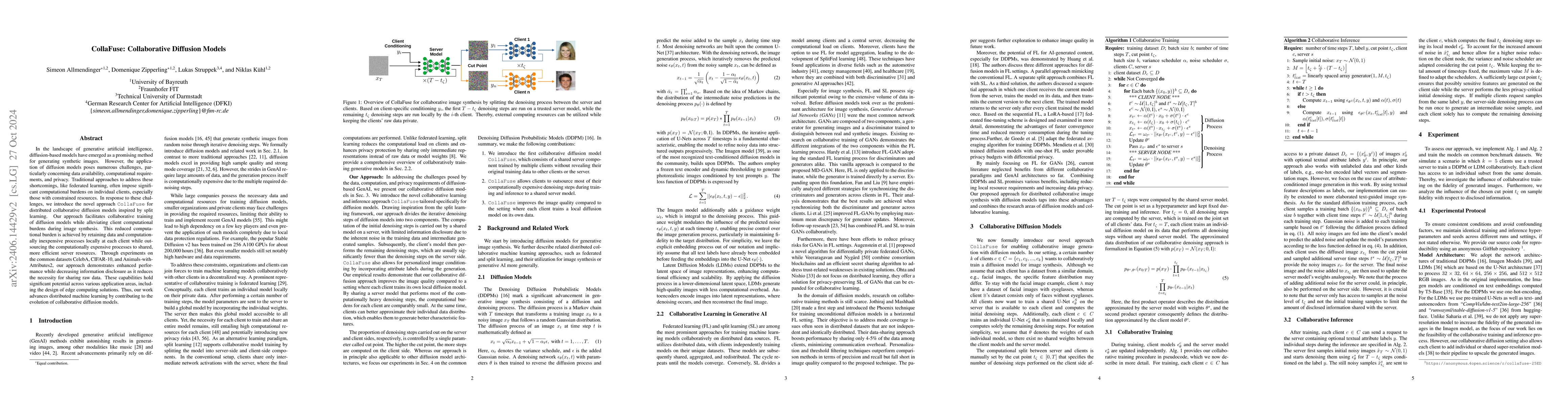 Thumbnail for CollaFuse: Collaborative Diffusion Models
