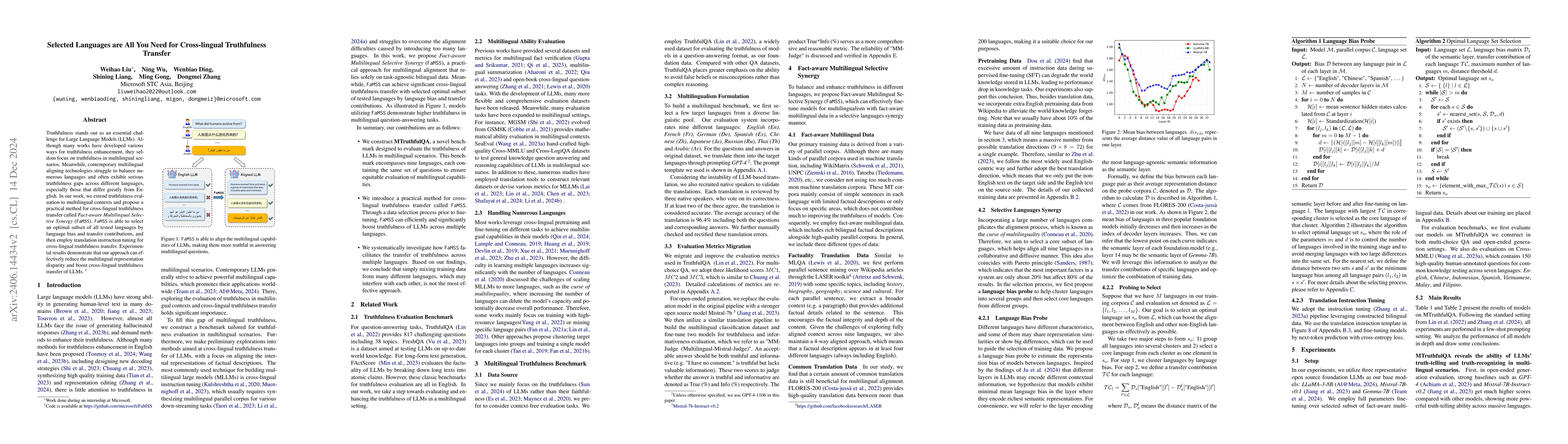 Thumbnail for Towards Truthful Multilingual Large Language Models: Benchmarking and
  Alignment Strategies