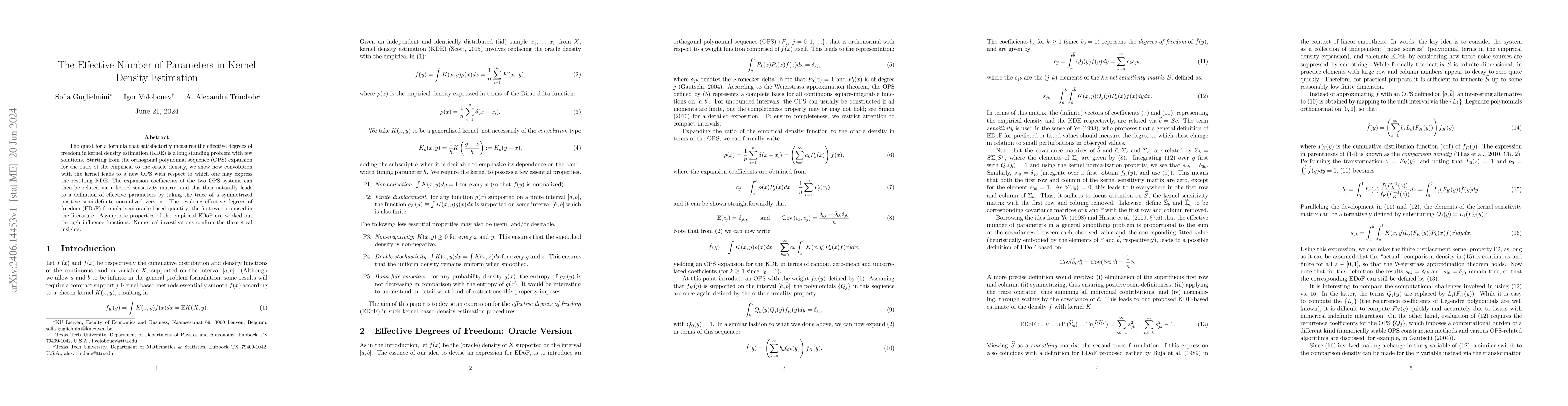 Thumbnail for The Effective Number of Parameters in Kernel Density Estimation