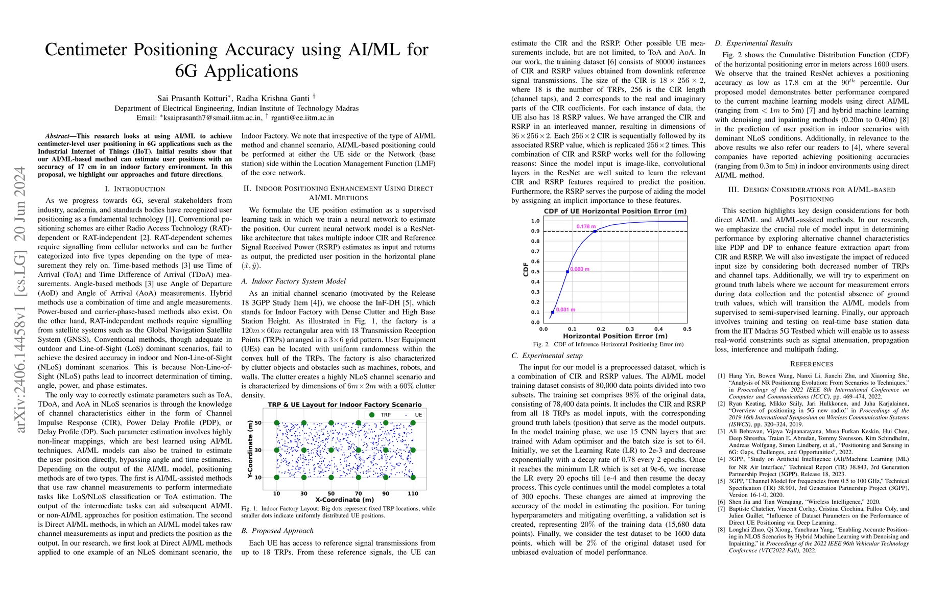 Thumbnail for Centimeter Positioning Accuracy using AI/ML for 6G Applications