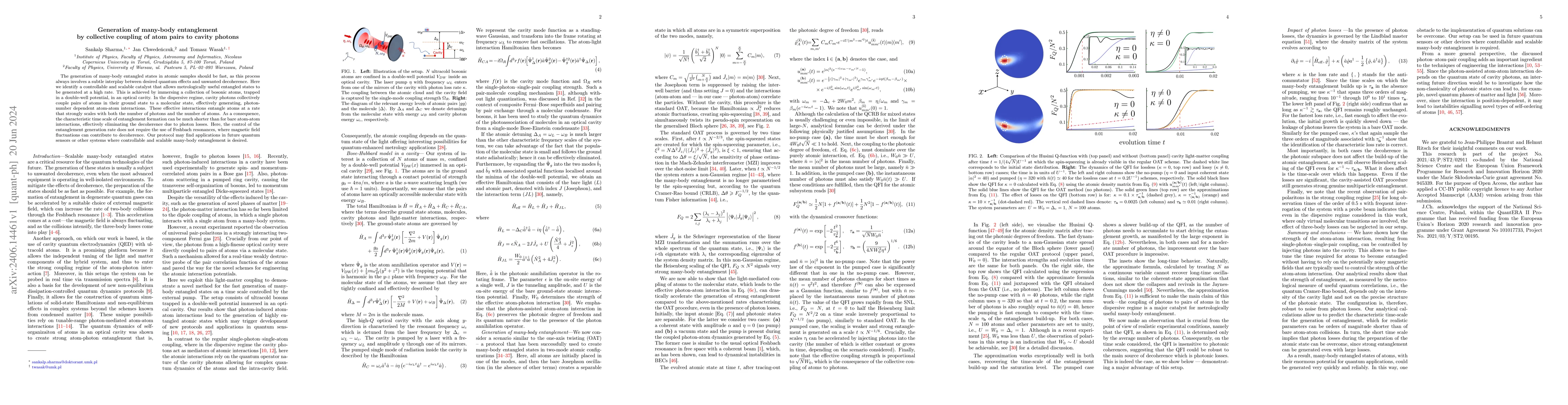 Thumbnail for Generation of many-body entanglement by collective coupling of atom
  pairs to cavity photons